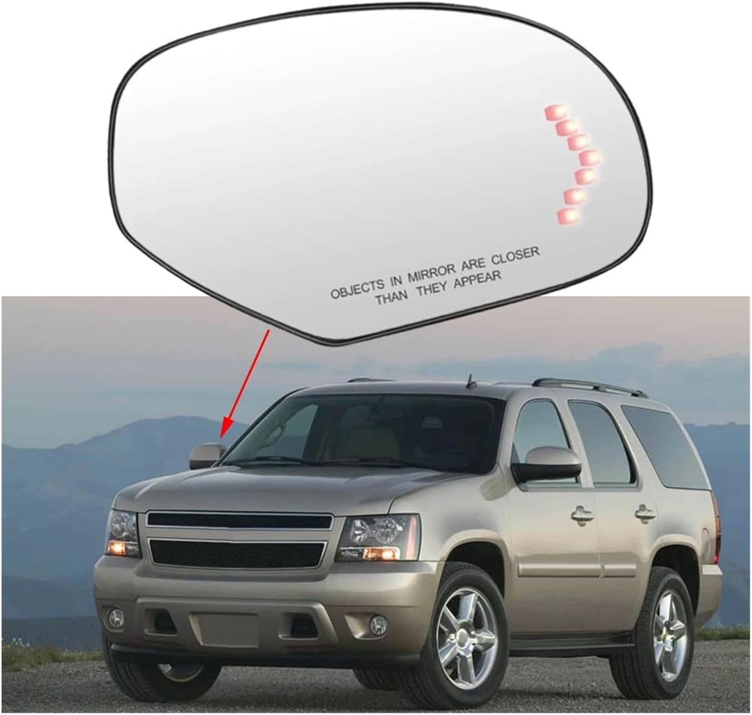 Luna Espejo Retrovisor con luz de cruce para Silverado o Tahoe
