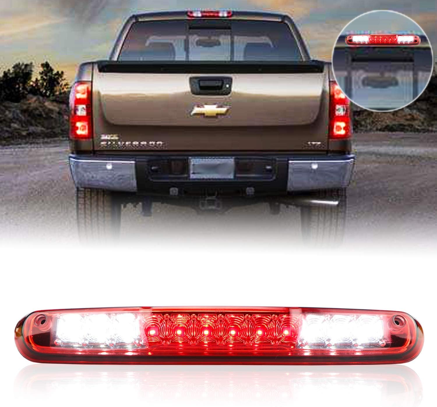 Tercer Stop LED Chevrolet Silverado Rojo 2007 2015