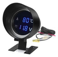 Reloj Medidor de Temperatura y Voltaje 12v 24v Redondo